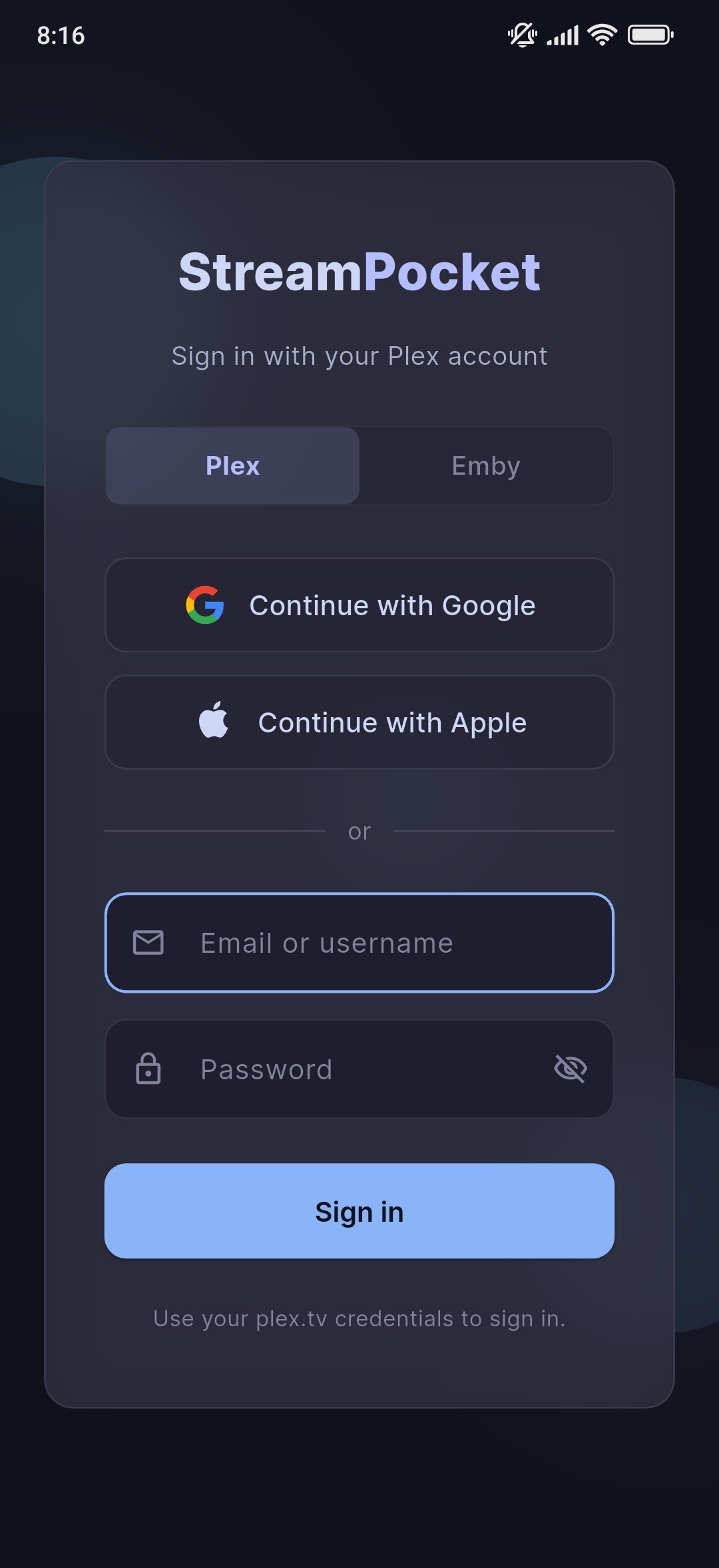Login Plex